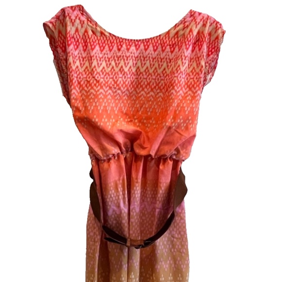 City Studio Women's Geometric Cut-Out Back Belted Maxi Dress L - Picture 2 of 14